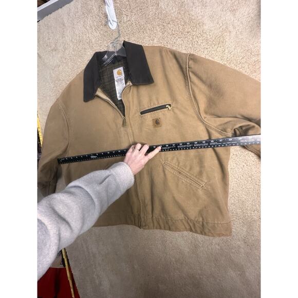Vtg Carhartt Detroit Jacket J97 Sandstone Duck Blanket Lined Sz 2XL Reg Workwear - Picture 15 of 16